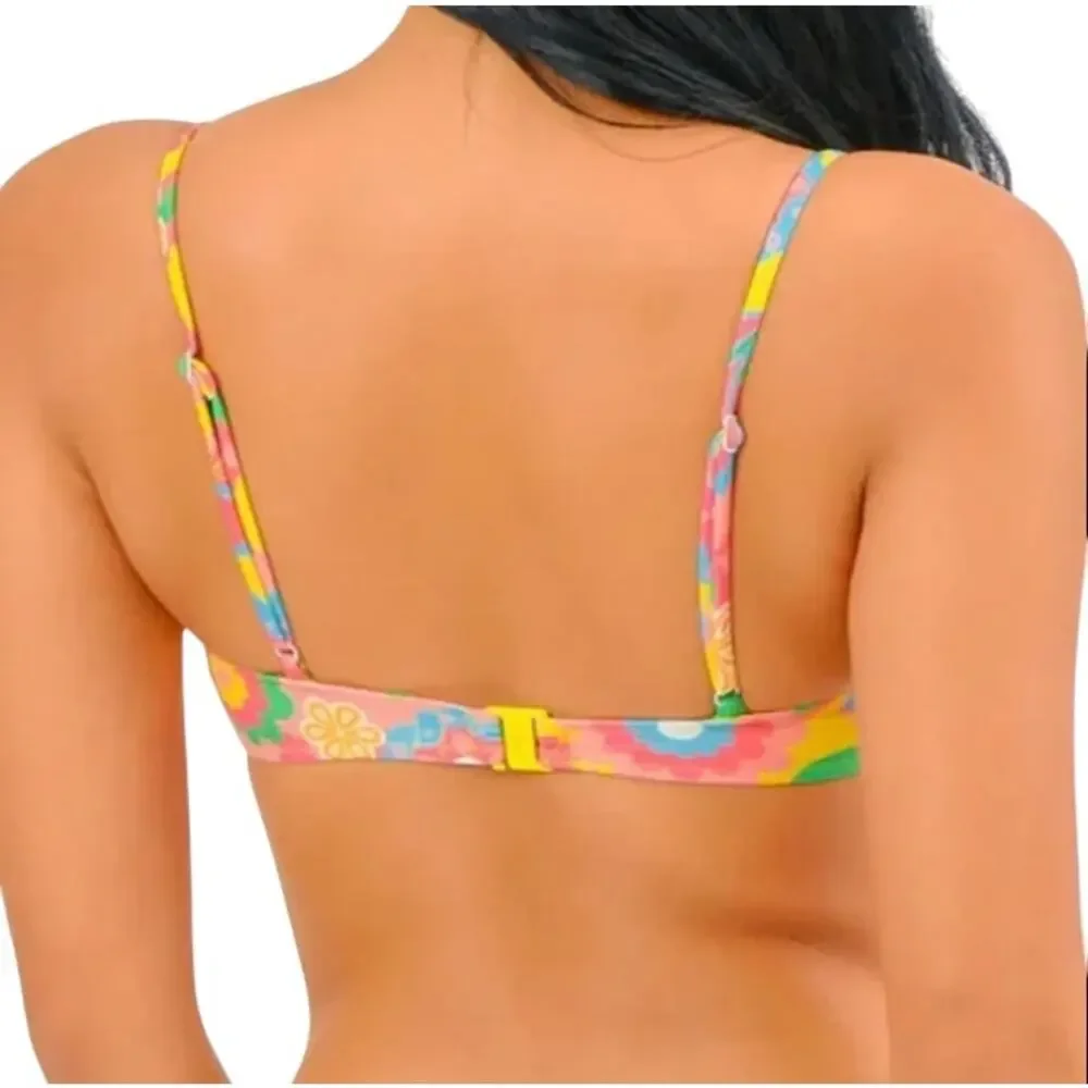 Blackbough Swim Multicolor Floral Groovy Garden Kenzie Bikini Top